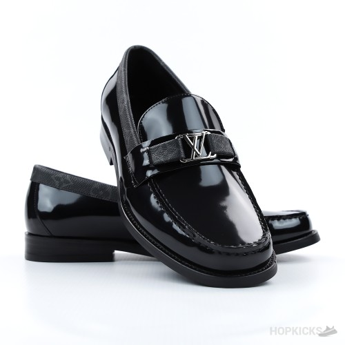 LV Glazed Calf Leather Major Loafer Black (1:1)