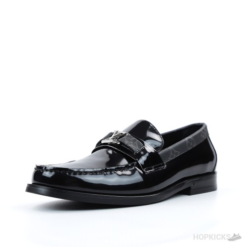 LV Glazed Calf Leather Major Loafer Black (1:1)