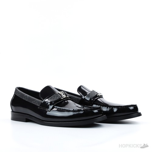 LV Glazed Calf Leather Major Loafer Black (1:1)