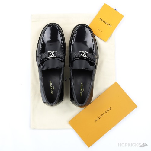 LV Glazed Calf Leather Major Loafer Black (1:1)