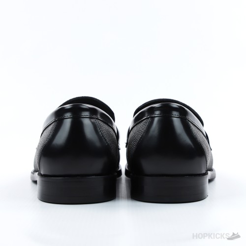 LV Damier Canvas Glazed Calf Leather Major Loafer Black (1:1)