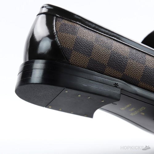LV Damier Canvas Glazed Calf Leather Major Loafer Brown (1:1)