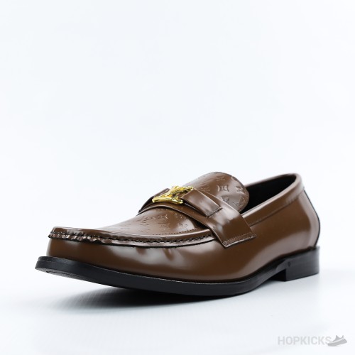 LV Monogram Calf Leather Major Loafer Brown (1:1)