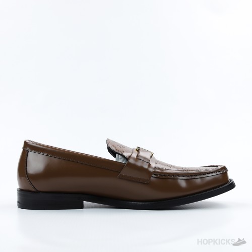 LV Monogram Calf Leather Major Loafer Brown (1:1)