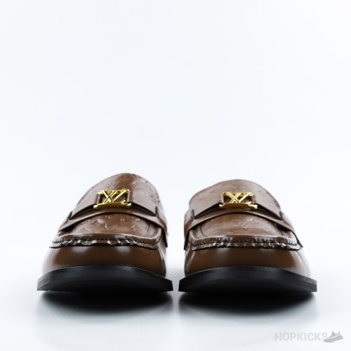 LV Monogram Calf Leather Major Loafer Brown (1:1)