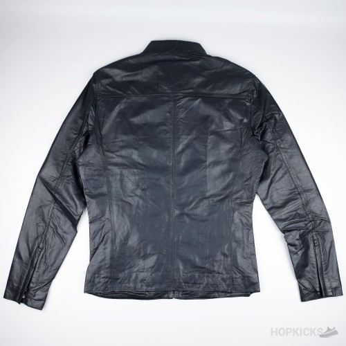 Zara Dark Blue Leather Jacket (Original Product)