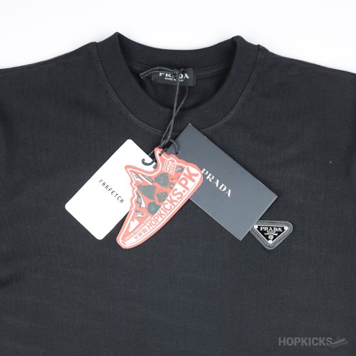 Prada Metal Logo Black T-Shirt
