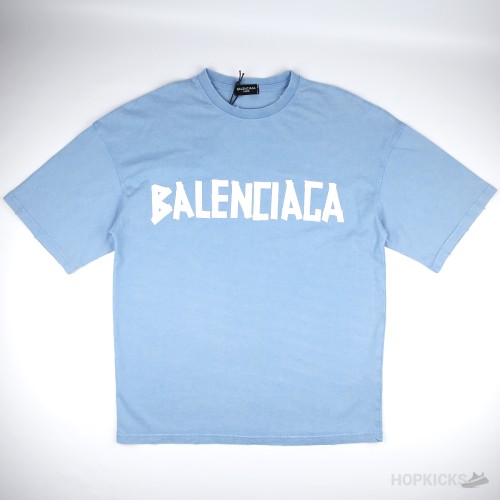Balenciaga Tape Type Blue T-shirt