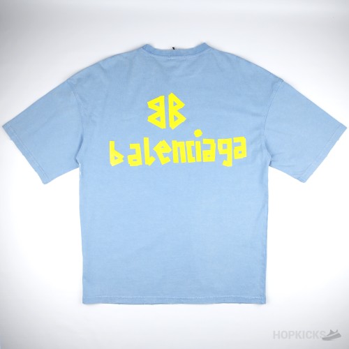 Balenciaga Tape Type Blue T-shirt
