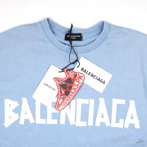Balenciaga Tape Type Blue T-shirt