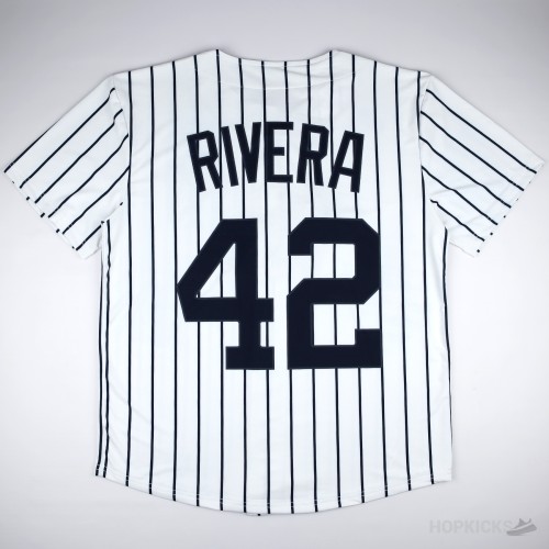 Men's New York Yankees Mariano Rivera Nike White Throwback Cooperstown Collection Limited Jersey