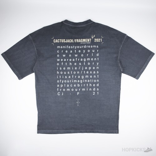 "Travis Scott Cactus Jack For Fragment Create T-shirt Washed Black"