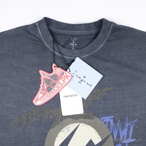 "Travis Scott Cactus Jack For Fragment Create T-shirt Washed Black"