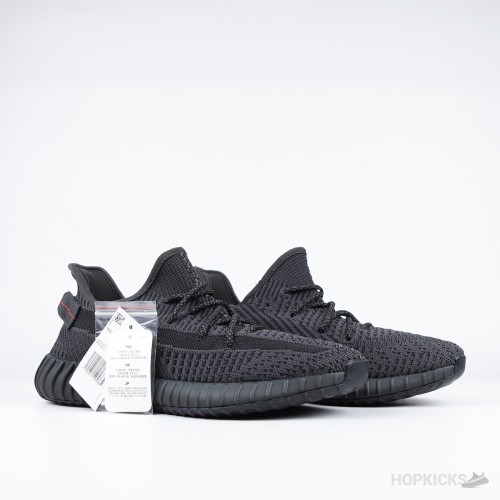 Adidas Yeezy 350 Boost Black Reflective Laces