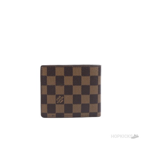 Louis Vuitton Brown Bifold Wallet in the Damier Ebene pattern