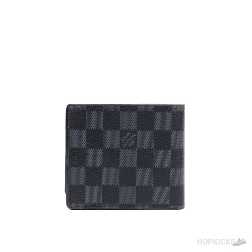 Louis Vuitton Black Bifold Wallet in the Damier Ebene pattern