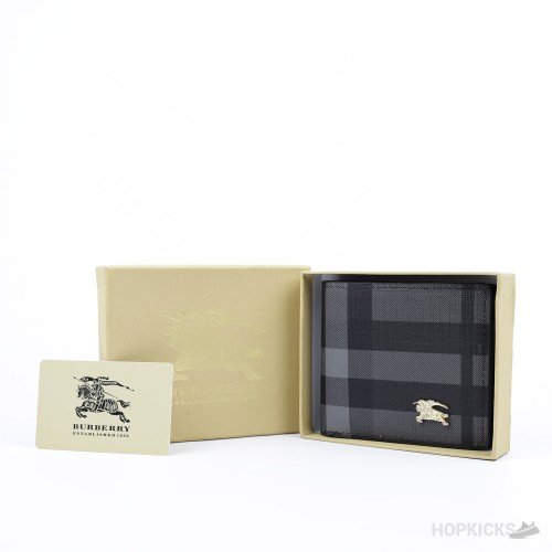 Burberry Bifold Wallet Dark Grey Check pattern