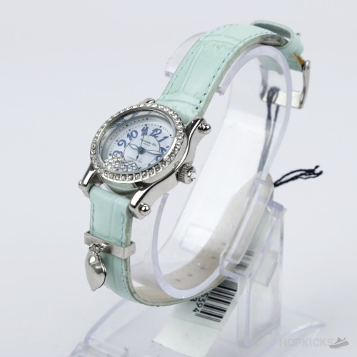 Alessandra Olla Pastel Blue Heart Charm Dress Watch