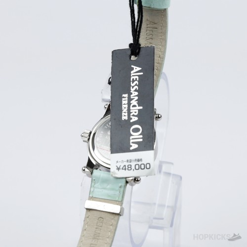 Alessandra Olla Pastel Blue Heart Charm Dress Watch