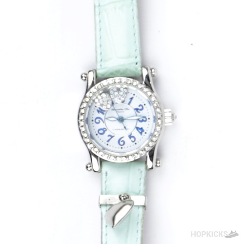 Alessandra Olla Pastel Blue Heart Charm Dress Watch