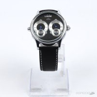 LüHW Grand Heritage Dual Machine Watch With Black Leather Strap LüHW Grand Heritage Dual Machine Watch With Black Leather Strap