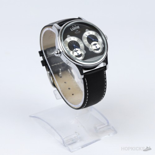 LüHW Grand Heritage Dual Machine Watch With Black Leather Strap LüHW Grand Heritage Dual Machine Watch With Black Leather Strap