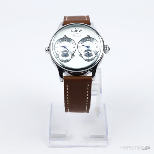 LüHW Classic Dual Machine Watch With Tan Leather Strap