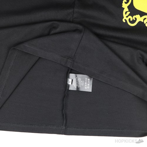 Fendi FF Yellow Eyes Printed Black T-Shirt