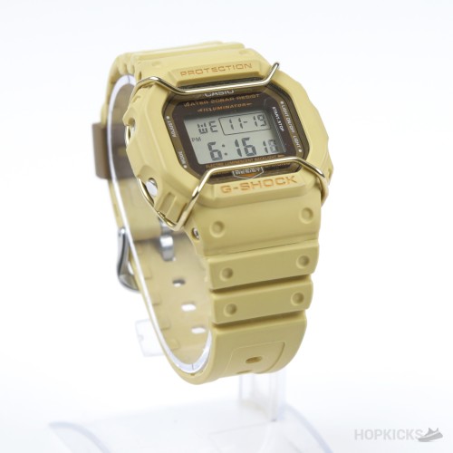 Casio G-Shock | DW-5600 | Tan Utility Watch with Bull Bar Protector With Complete Package | (Slightly Used) Casio G-Shock | DW-5600 | Tan Utility Watch with Bull Bar Protector With Complete Package | (Slightly Used)
