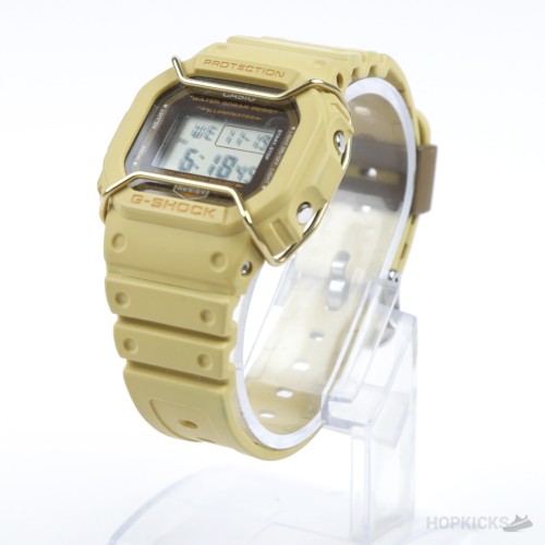 Casio G-Shock | DW-5600 | Tan Utility Watch with Bull Bar Protector With Complete Package | (Slightly Used) Casio G-Shock | DW-5600 | Tan Utility Watch with Bull Bar Protector With Complete Package | (Slightly Used)