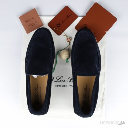 Loro Piana Summer Walk Loafers Suede Blue (1:1)