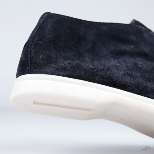Loro Piana Open Walk Suede Ankle Boots Blue (1:1)