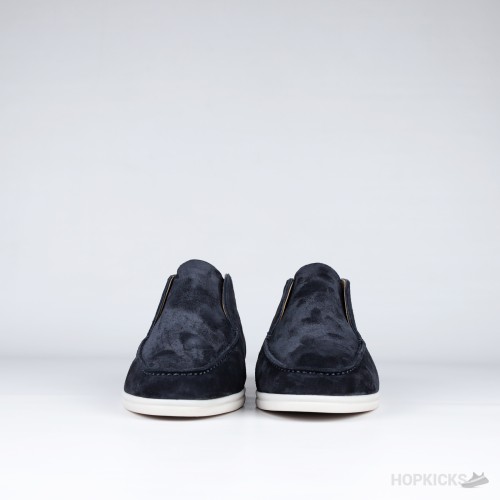 Loro Piana Open Walk Suede Ankle Boots Blue (1:1)