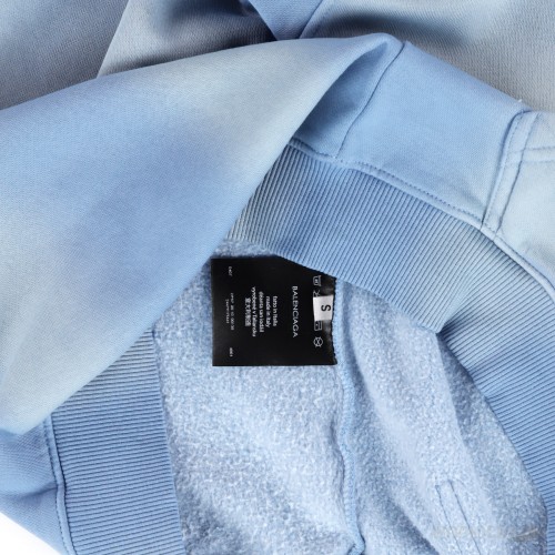 Balenciaga Back Hoodie Medium Fit in Blue
