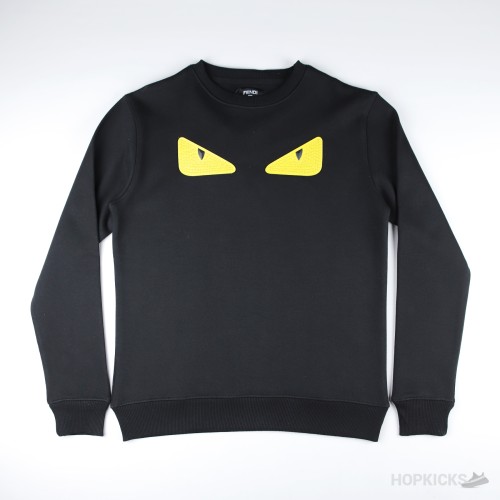 Fendi Bag Bugs Eyes Rubber Eyes Sweatshirt Black