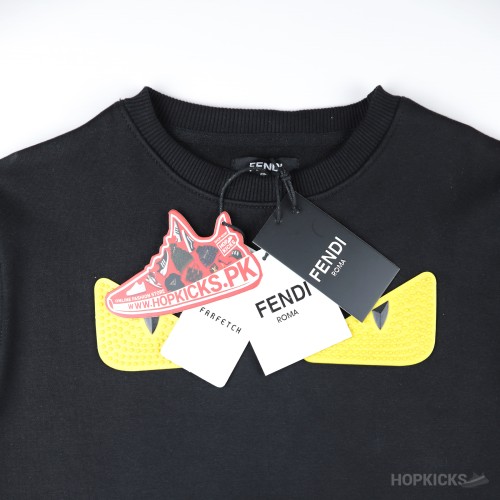 Fendi Bag Bugs Eyes Rubber Eyes Sweatshirt Black