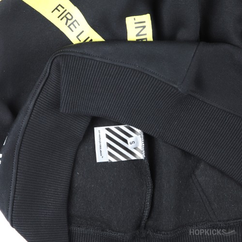 OFF-WHITE Fire Tape Hoodie Black
