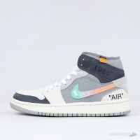 Air Jordan 1 Mid 'Grey Blue Graffiti Deconstructed'