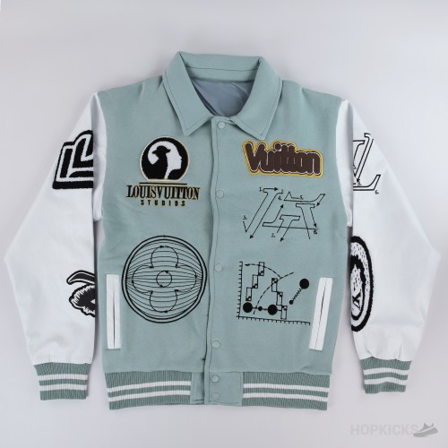 Louis Vuitton Varsity Leather Blouson Aqua
