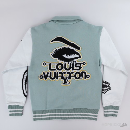 Louis Vuitton Varsity Leather Blouson Aqua