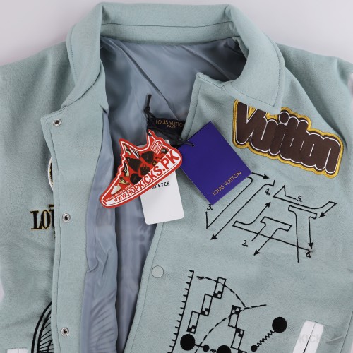 Louis Vuitton Varsity Leather Blouson Aqua