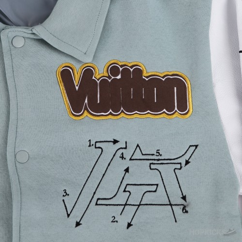 Louis Vuitton Varsity Leather Blouson Aqua