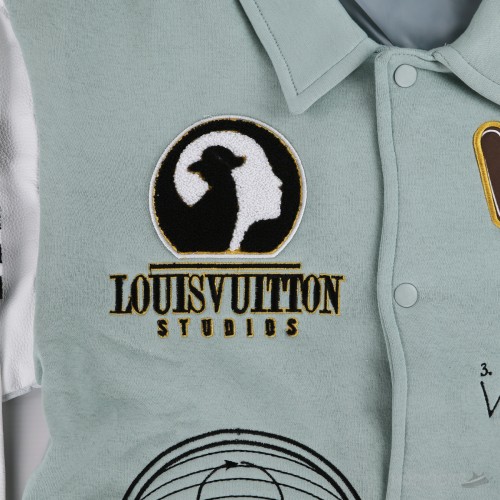 Louis Vuitton Varsity Leather Blouson Aqua