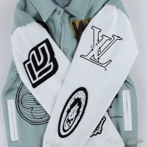 Louis Vuitton Varsity Leather Blouson Aqua