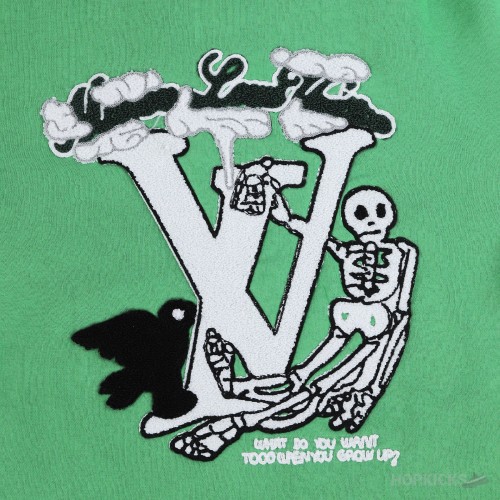 LV Varsity Leather Jacket Green