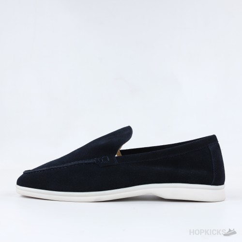 Loro Piana Summer Walk Loafers Suede Blue