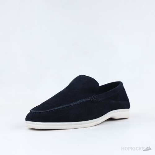 Loro Piana Summer Walk Loafers Suede Blue