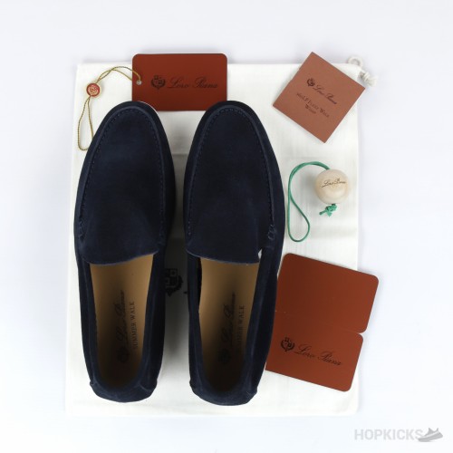 Loro Piana Summer Walk Loafers Suede Blue