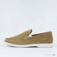 LoroPiana Summer Walk Loafers Suede Beige