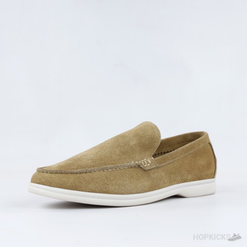 LoroPiana Summer Walk Loafers Suede Beige